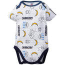 Chargers Baby 3 Pack Short Sleeve Onesies