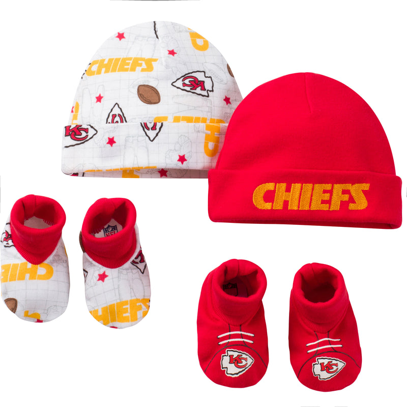 Chiefs 4pc Baby Knit Hats and Booties
