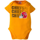 Chiefs Baby 3 Pack Short Sleeve Onesies
