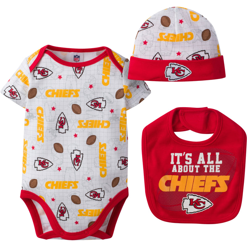 Chiefs Baby Logo Onesie, Cap and Bib
