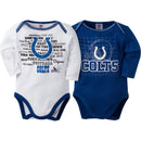 Colts Infant Long Sleeve Logo Onesies-2 Pack