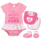 Sweet Pink Baby Girl I Heart The Cubs Skirted Bodysuit Set