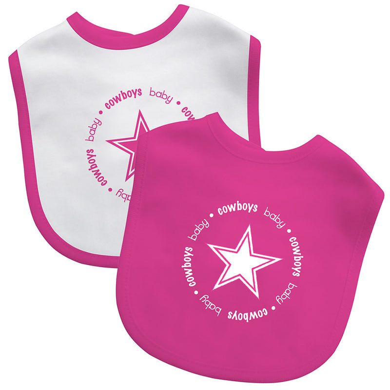 Pink Cowboys Two Pack Baby Bibs