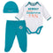 Newest Dolphins Fan Baby Boy Bodysuit, Footed Pant & Cap Set