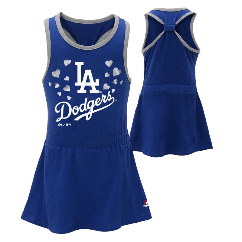 Dodgers Girl Criss Cross Tank Dress