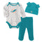 Dolphins Baby Bodysuit, Pants and Cap Set