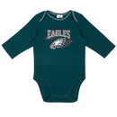 Philadelphia Eagles Baby Boy Long Sleeve Bodysuits