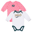 Philadelphia Eagles Baby Girl Long Sleeve Bodysuits