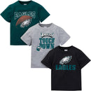 Philadelphia Eagles Boys 3-Pack Short Sleeve Tees