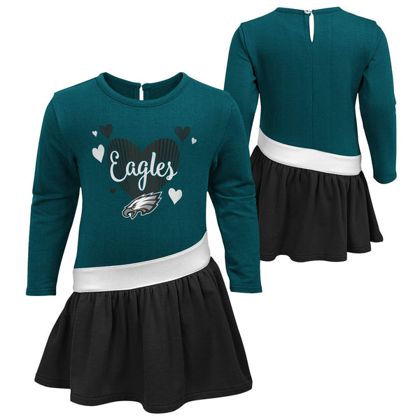 Philadelphia Eagles Girls Preschool Heart to Heart Jersey Tri