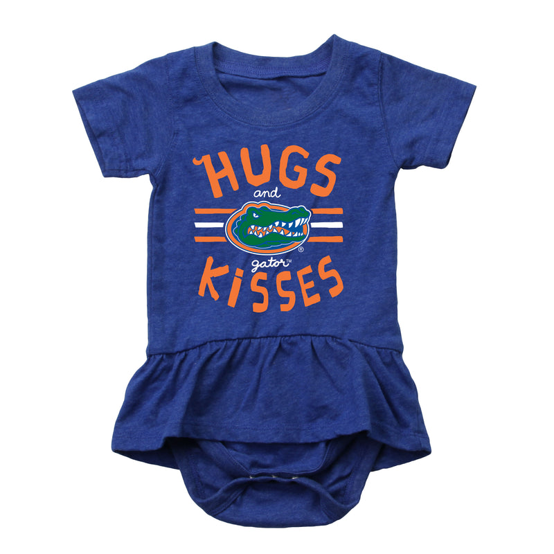 Hugs and Gators Kisses Baby Girl Ruffle Creeper