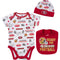 49ers Baby Boy Bodysuit, Cap and Bib Set