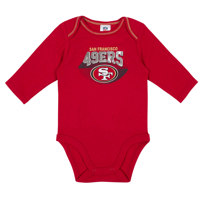 San Francisco 49ers Baby Boy Long Sleeve Bodysuits