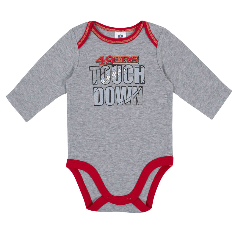 San Francisco 49ers Baby Boy Long Sleeve Bodysuits