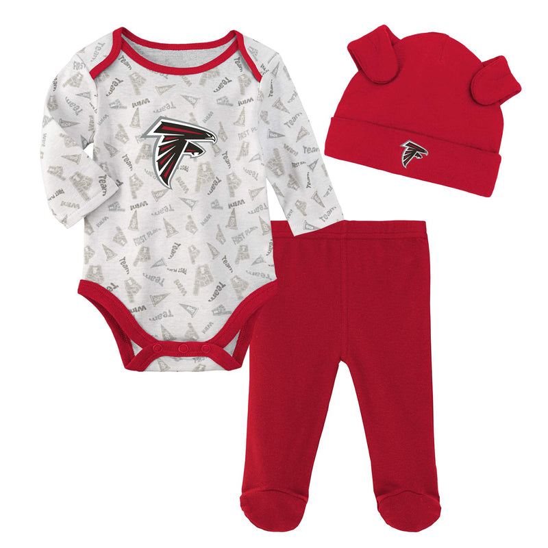 Falcons Baby Bodysuit, Pants and Cap Set