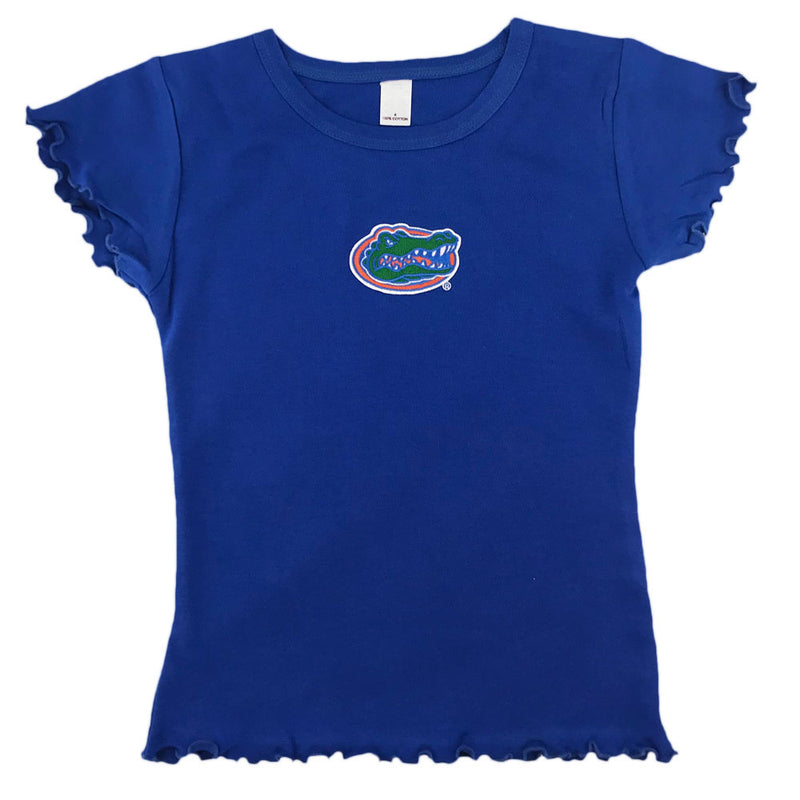 Florida Little Girl Short Sleeve Shirt with Ruffles