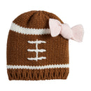 Football Knit Hat With Bow