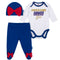Awesome Giants Baby Girl Bodysuit, Footed Pant & Cap Set