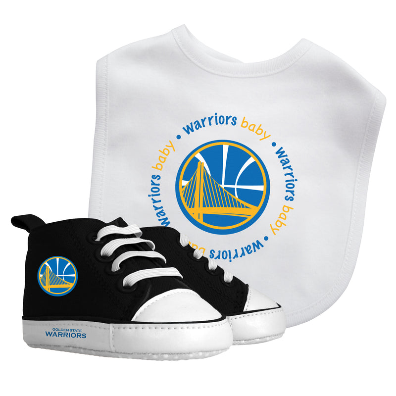 Warriors Baby Bib with Pre-Walking Shoes