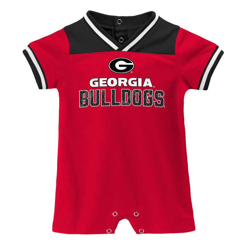 Georgia Bulldogs Baby Boy Runback Romper