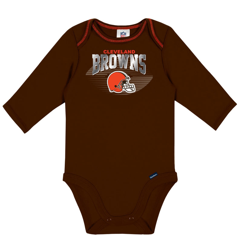 2-Pack Baby Boys Browns Long Sleeve Bodysuits