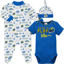 3-Piece Baby Boys Rams Bodysuit, Sleep 'N Play & Cap Set