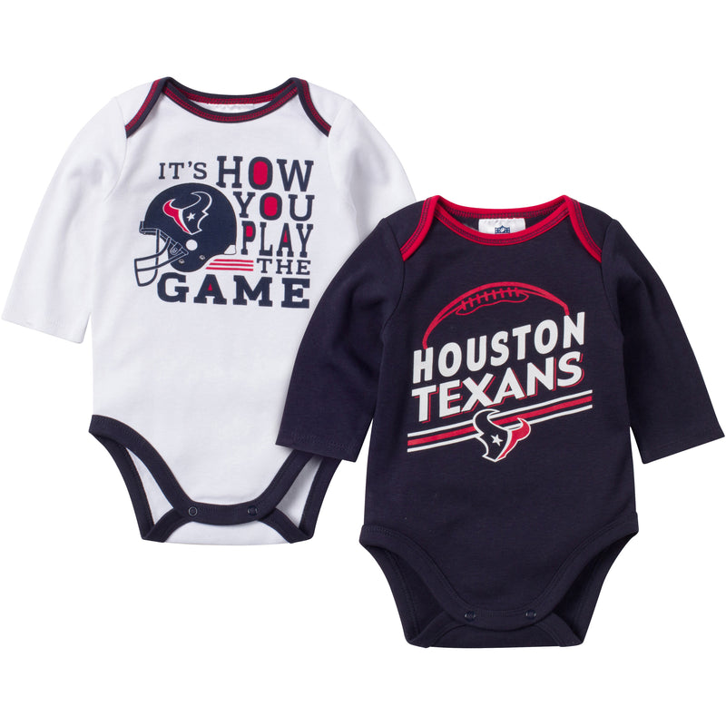 Baby Texans Fan Long Sleeve Onesie 2 Pack