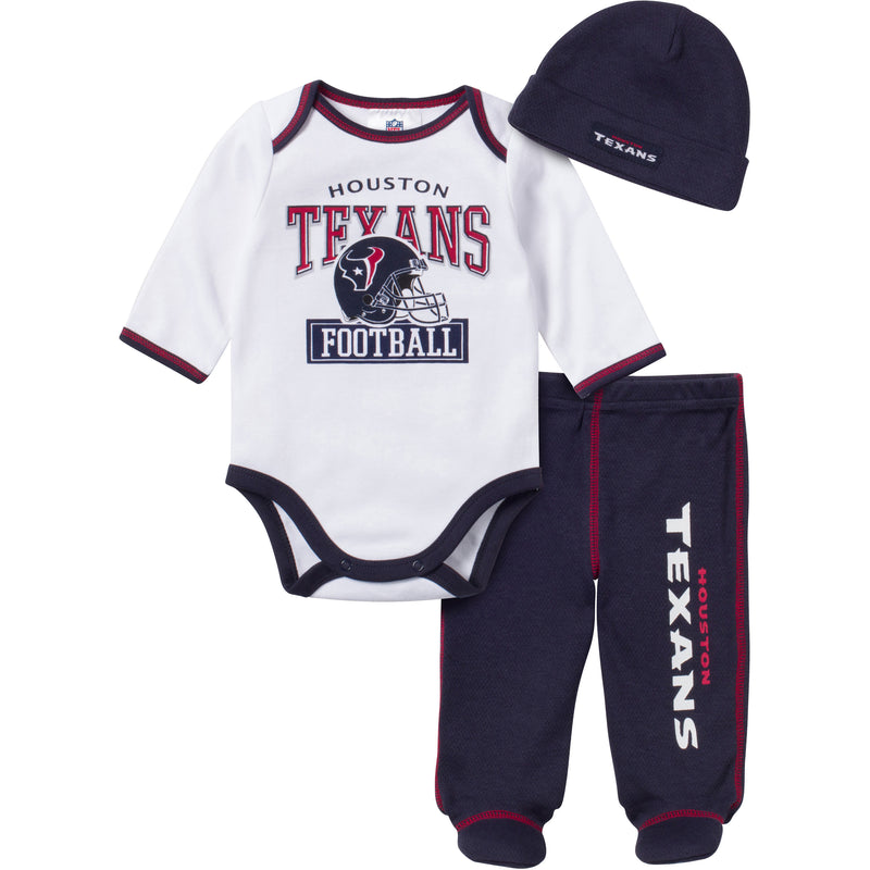 Baby Texans Fan 3 Piece Outfit