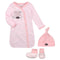 Jets Pink Newborn Gown, Cap, and Booties