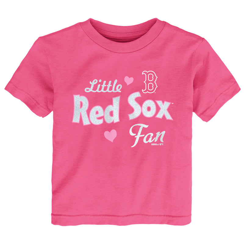 Pink Little Red Sox Baseball Fan Tee
