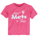 Pink Little Mets Toddler Girls Baseball Fan Tee