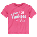 Pink Little Yankees Baseball Fan Tee