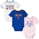 Knicks Baby Girl 3 Pack Short Sleeve Bodysuits