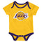 Lakers Trifecta 3 Pack Bodysuit Set