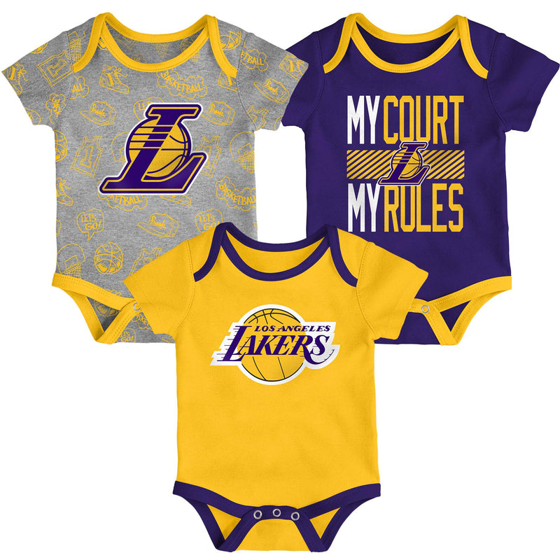 Lakers Trifecta 3 Pack Bodysuit Set
