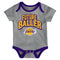 Lakers Future Baller 3-Pack Bodysuit Set