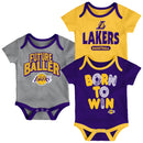 Lakers Future Baller 3-Pack Bodysuit Set
