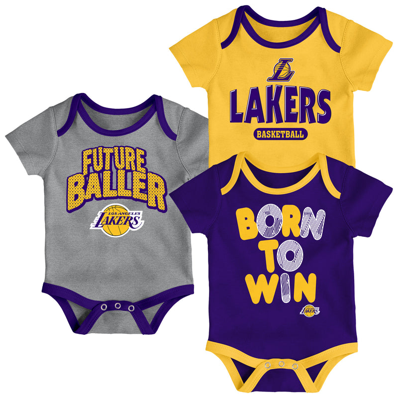 Los Angeles Lakers 3 Pack Bodysuit - Infant