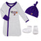 Lakers Newborn Gown, Cap, and Booties