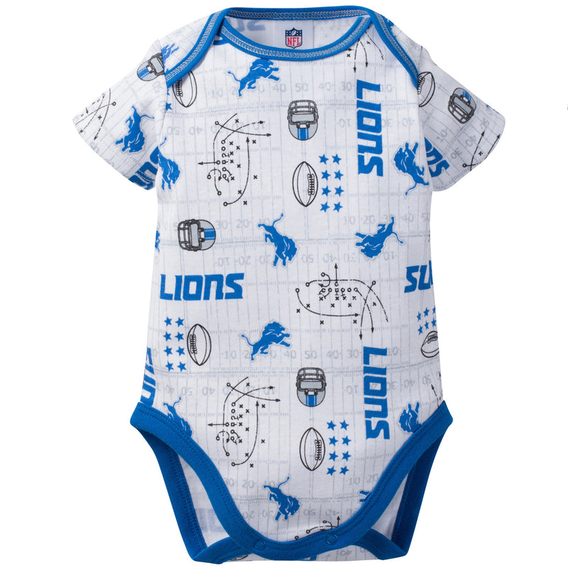 Lions Baby 3 Pack Short Sleeve Onesies