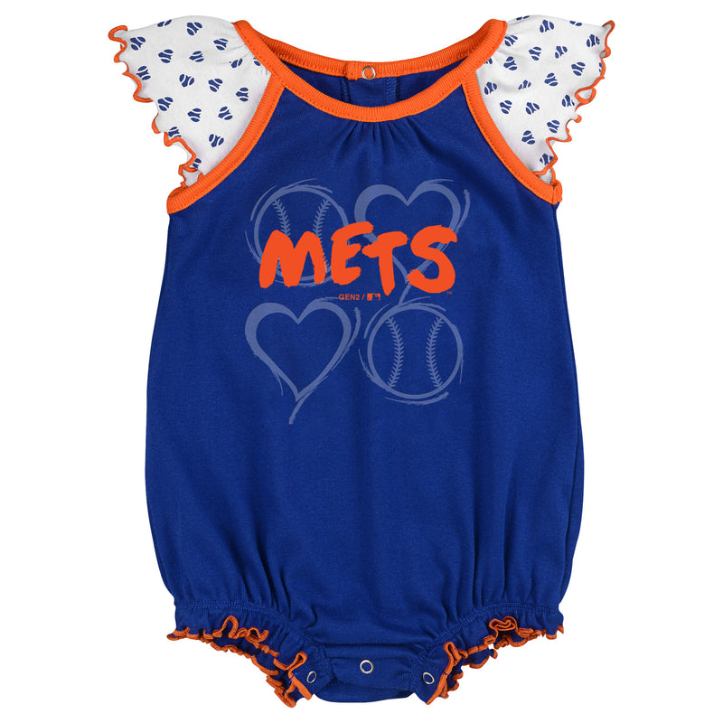 Mets Baby Girl Hearts Duo Bodysuit Set
