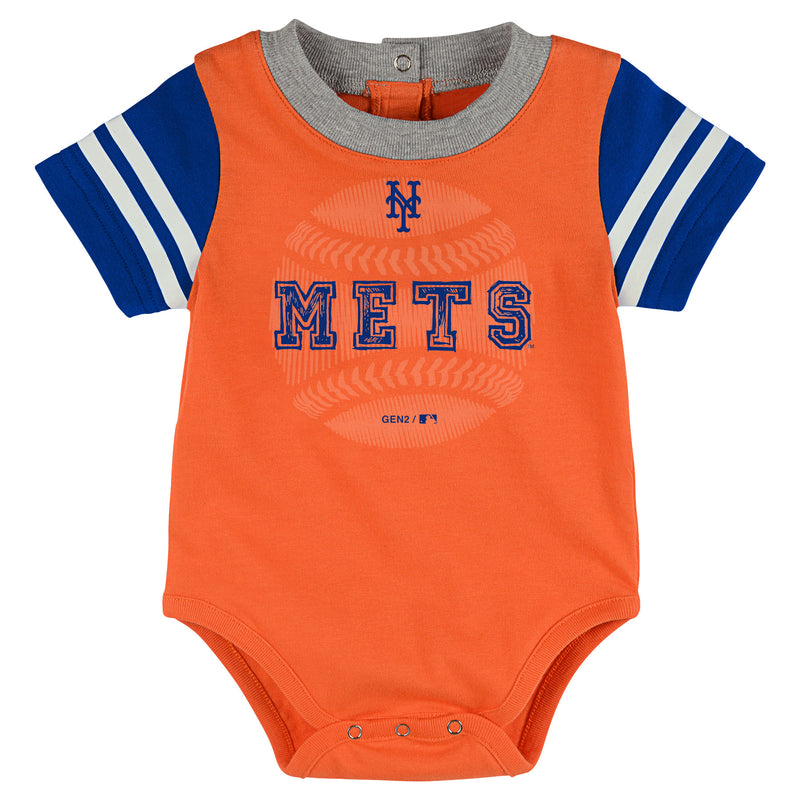 Mets Baby Boy Bodysuit with Shorts