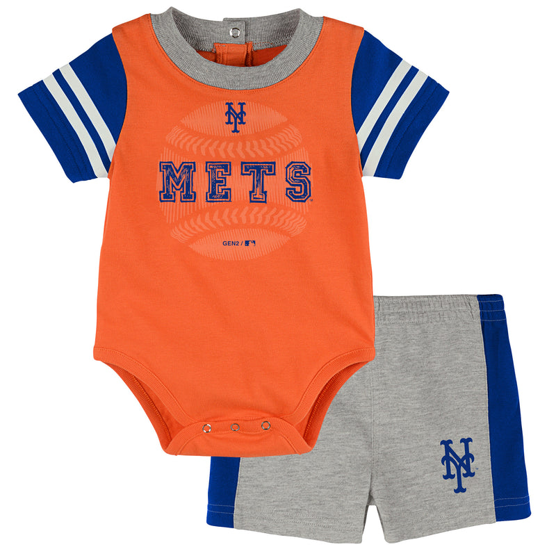 Mets Baby Boy Bodysuit with Shorts