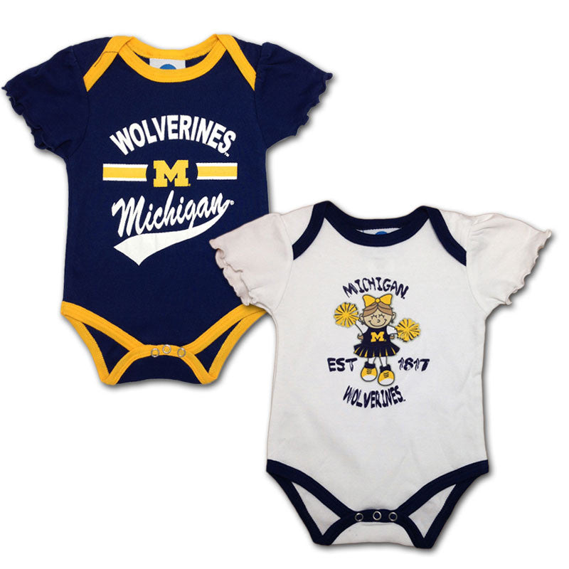 Michigan Baby Girl Body Suits 2-Pack