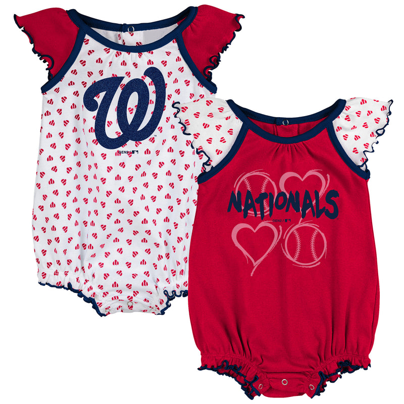 Nationals Baby Girl Hearts Duo Bodysuit Set