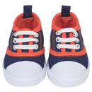 Sporty Baby Boys’ Lace Up Navy and Orange Canvas Shoe