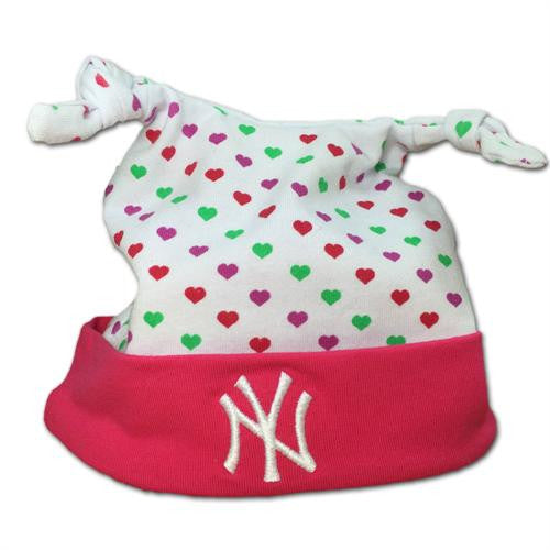 Pink I Love the Yankees Baby Beanie