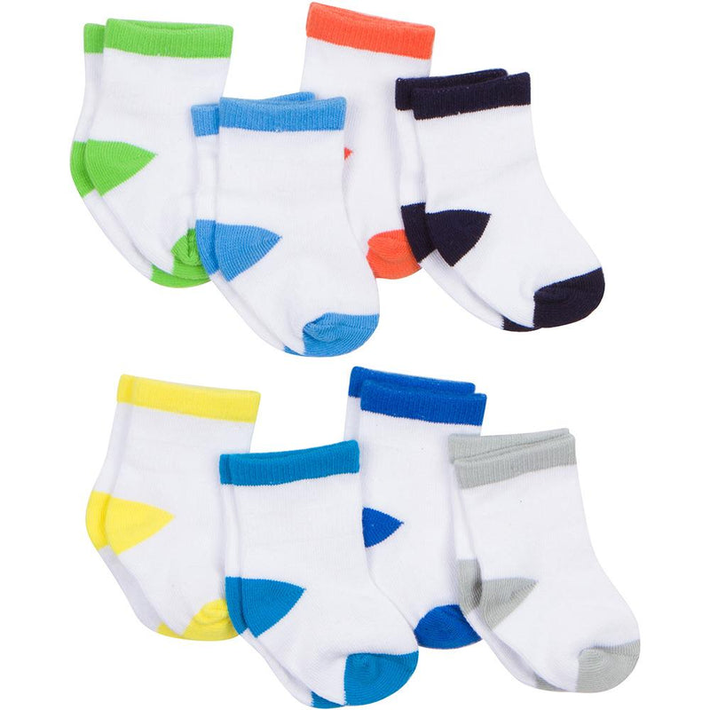 8-Pack Boys Stay-On Technology Wiggle-Proof Socks