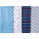 4-Pack Boys Sports Flannel Receiving Blankets