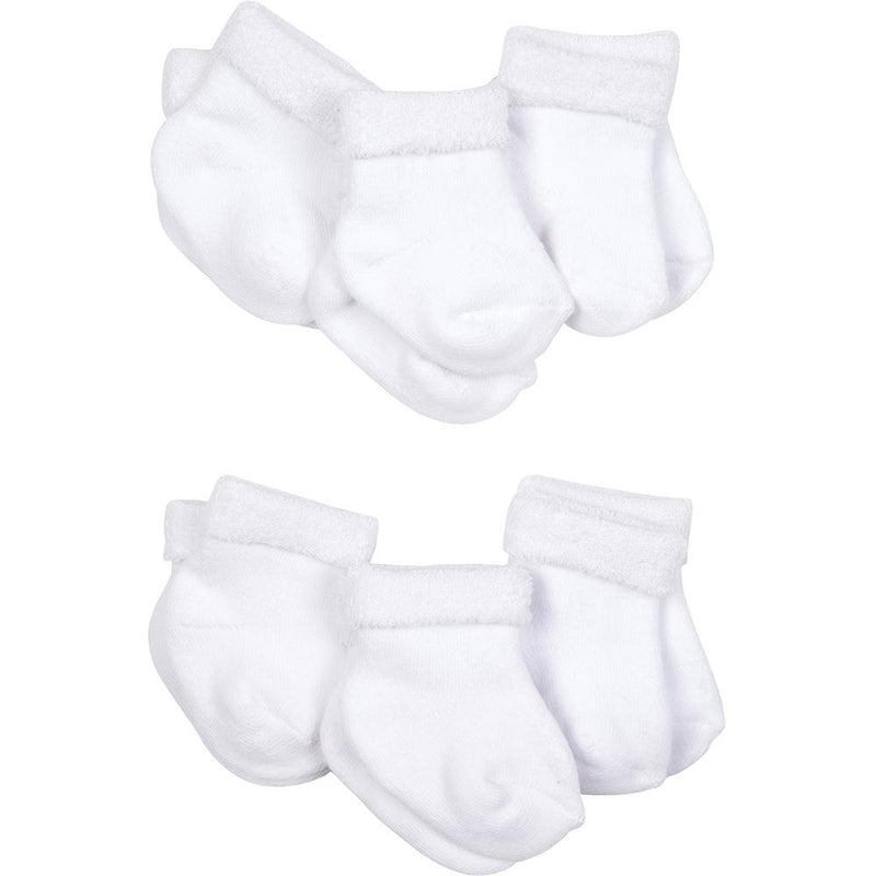 6-pack White Terry Ankle Bootie Socks